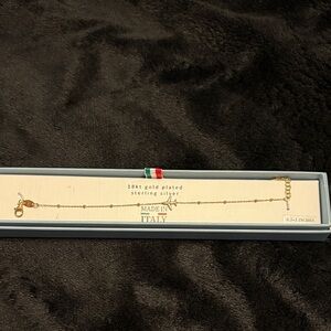 18K Gold Plated Sterling Silver Airplane Bracelet Made in Italy